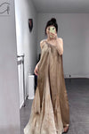 Mutedance 24 Spring/Summer One-shoulder Petal Dress Series MD-MD24SS19-K khaki PM139